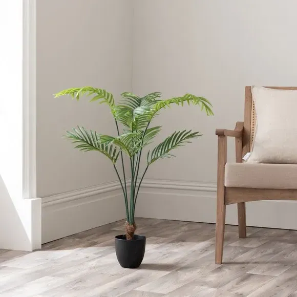 Artificial Areca Palm Plant - Green, Black Pot image