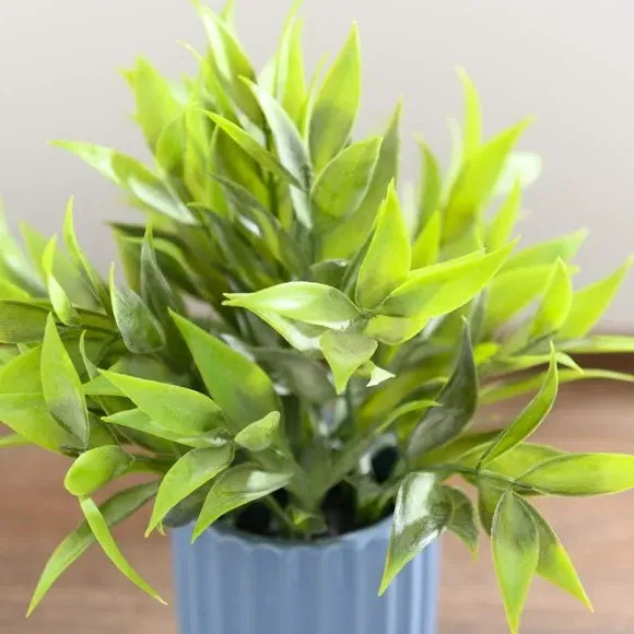Artificial Bamboo Plant - Blue, Ceramic Pot