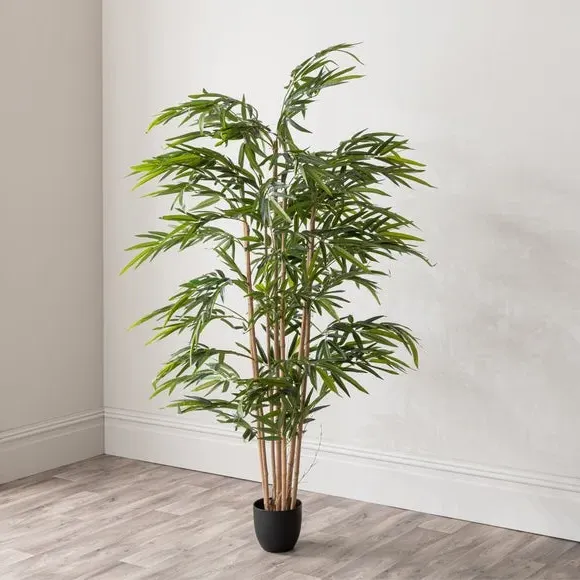 Artificial Bamboo Tree - Green, Black Pot