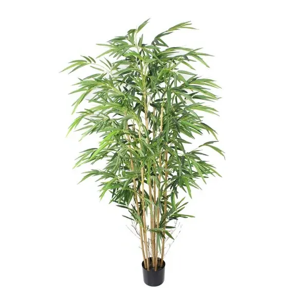 Artificial Bamboo Tree - Green, Black Pot