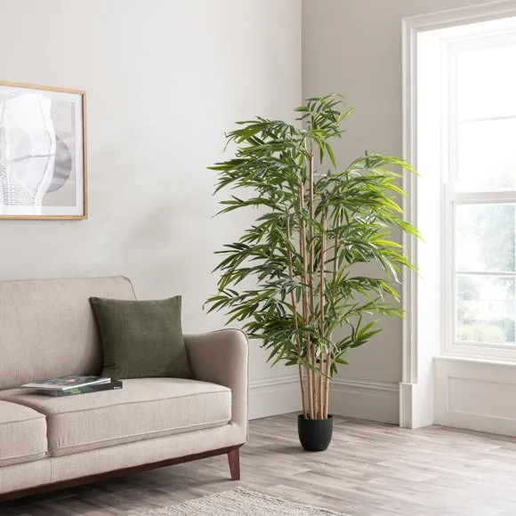 Artificial Bamboo Tree - Green, Black Pot image