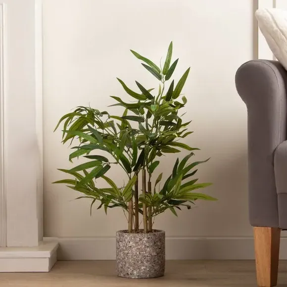 Artificial Bamboo Tree - Green, Cement Pot image