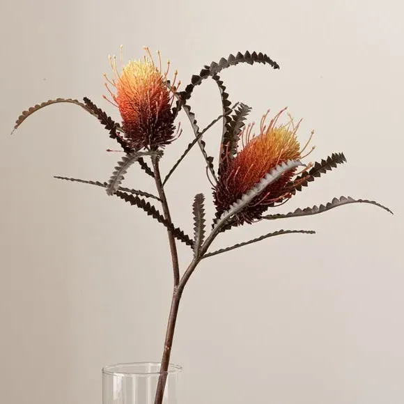 Artificial Banksia Stem - Orange