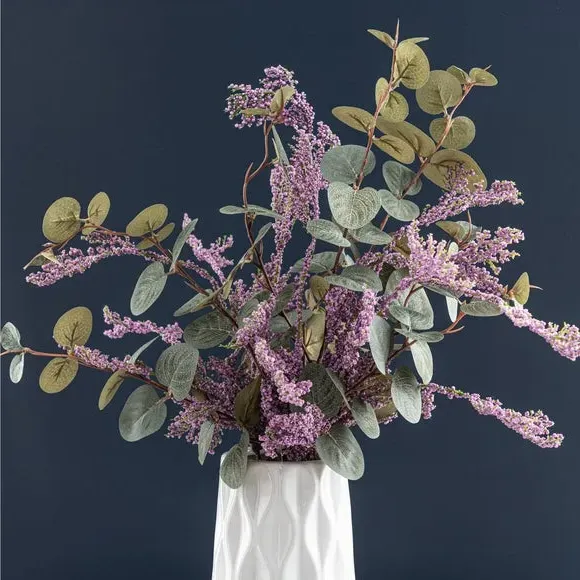 Artificial Berry Bouquet - Green, Ceramic Vase