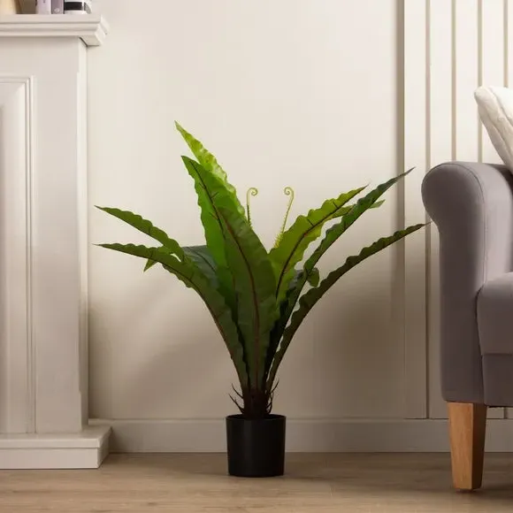 Artificial Birds Nest Fern - Green, Plastic image