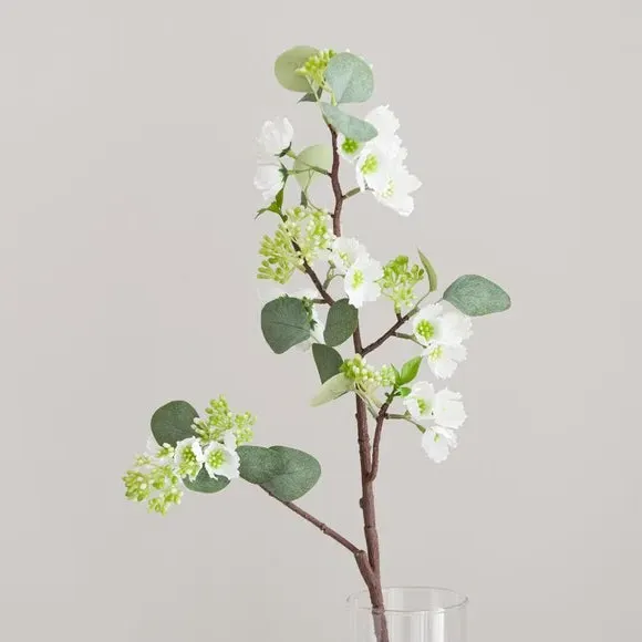 Artificial Blossom Stem - White