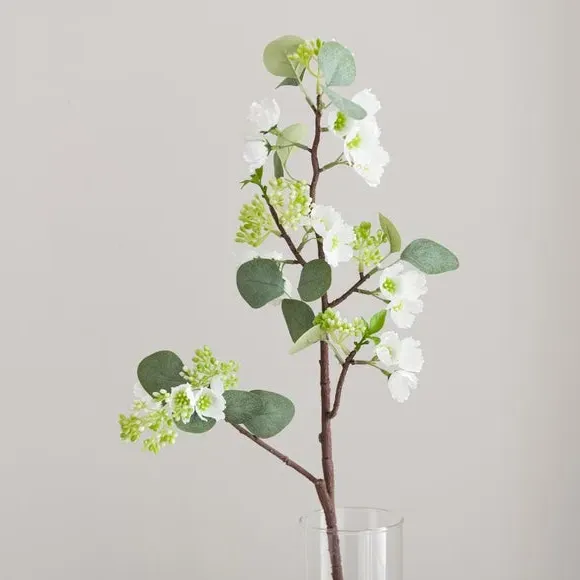 Artificial Blossom Stem - White