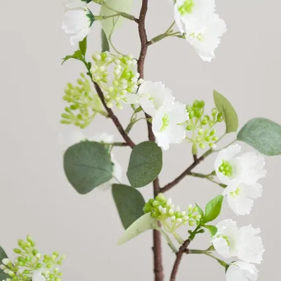 Artificial Blossom Stem - White