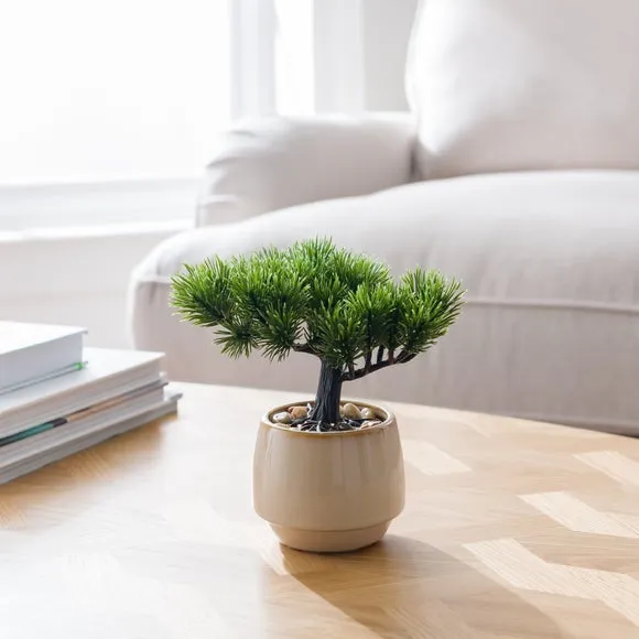 Artificial Bonsai Tree - Cream, Ceramic Pot image