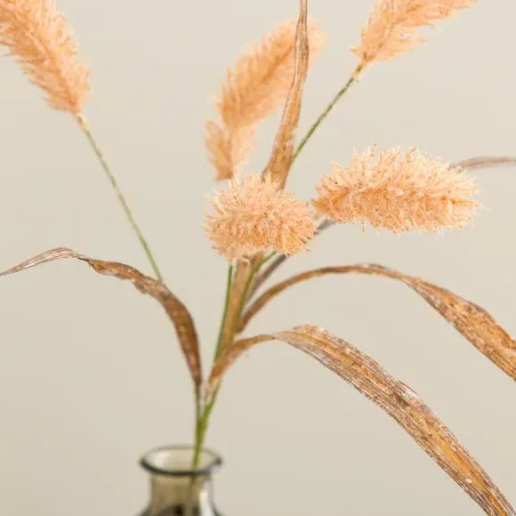 Artificial Bullrushes Spray - Cream, Plastic