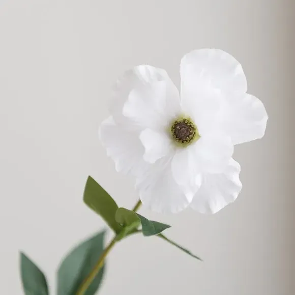 Artificial Butterfly Ranunculus Stem - White