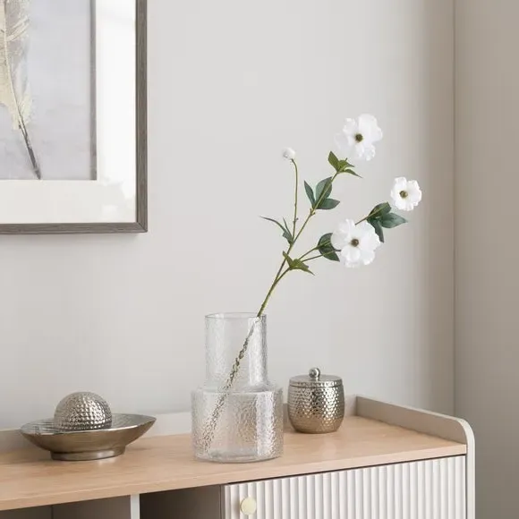 Artificial Butterfly Ranunculus Stem - White image