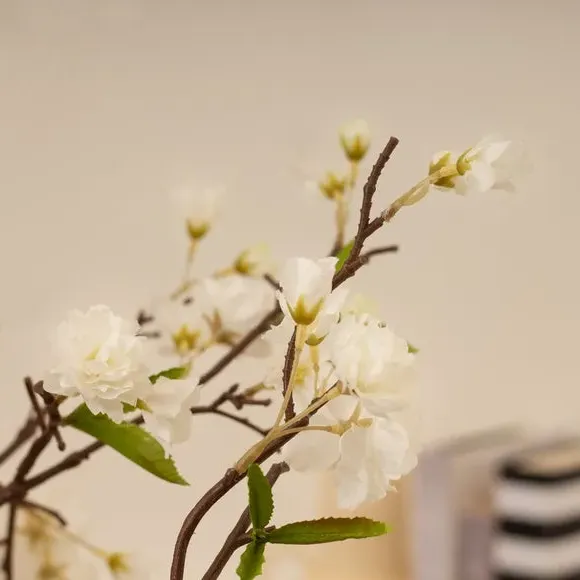 Artificial Cherry Blossom Tree - White, Plastic