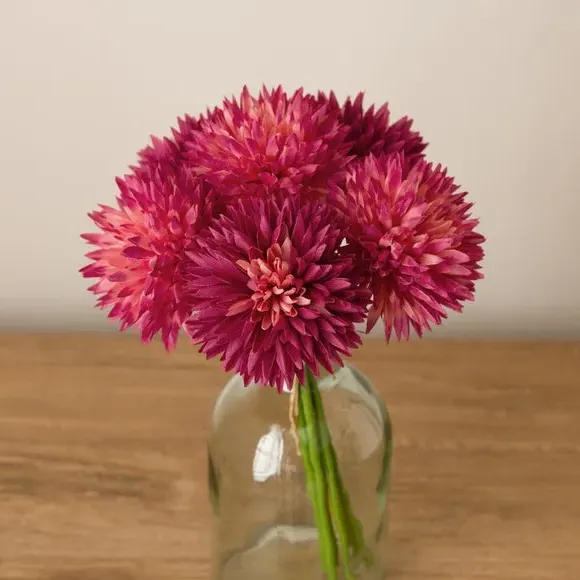 Artificial Chrysanthemum Bouquet - Burgundy