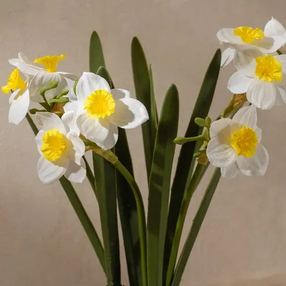 Artificial Daffodil Spray - Yellow, Ceramic Pot