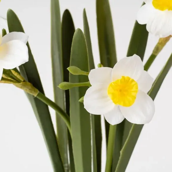 Artificial Daffodil Spray - Yellow, Ceramic Pot