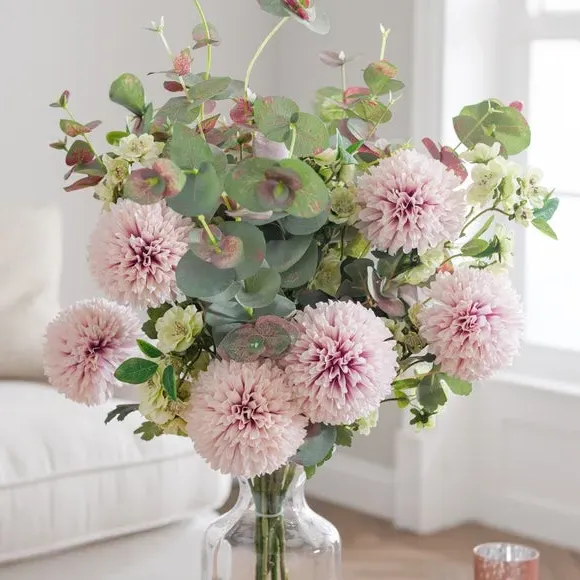 Artificial Dahlia Bouquet - Pink, Mixed Flowers