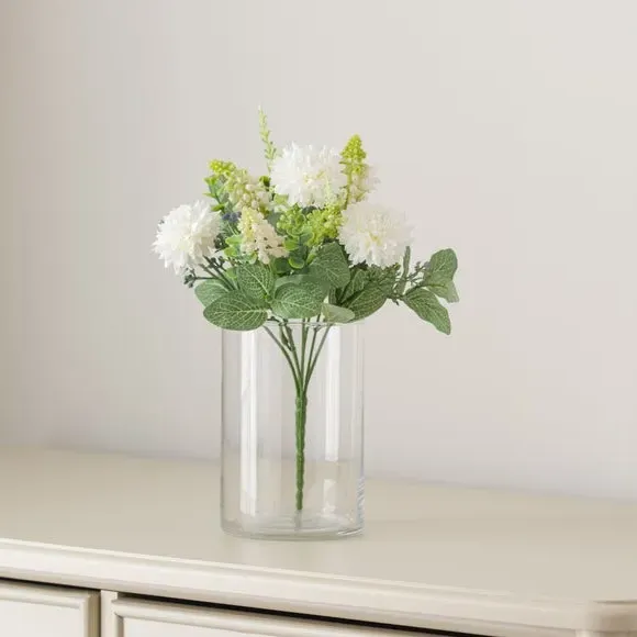 Artificial Dahlia Bundle - White, Plastic