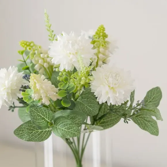 Artificial Dahlia Bundle - White, Plastic