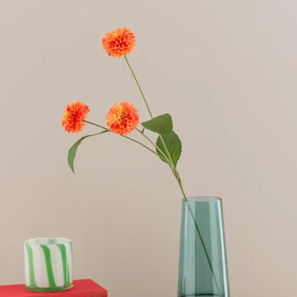 Artificial Dahlia Spray - Orange, Plastic