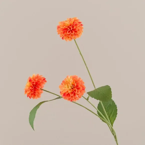 Artificial Dahlia Spray - Orange, Plastic