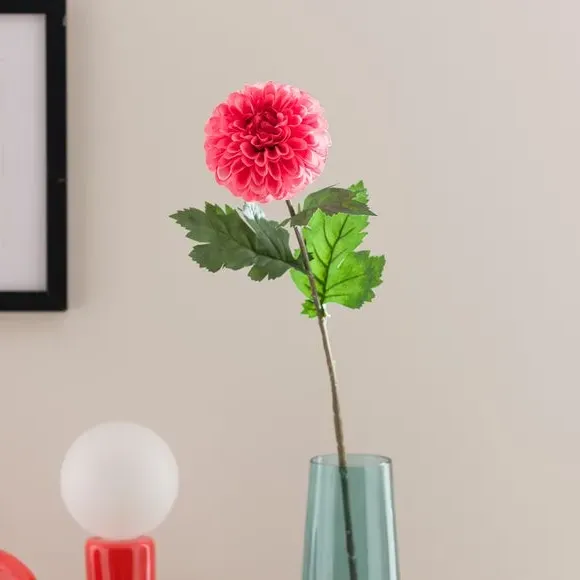 Artificial Dahlia Stem - Fuschia, Plastic