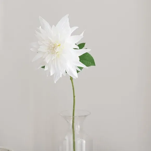 Artificial Dahlia Stem - White