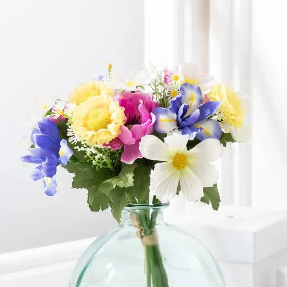 Artificial Daisy and Iris Bouquet - Multicolor