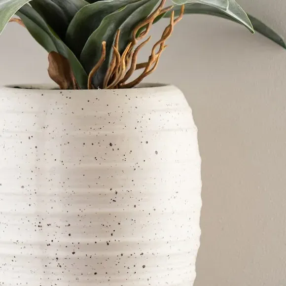 Artificial Dracaena Plant - Green, Ribbed Pot