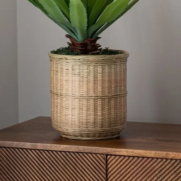 Artificial Dracaena Plant - Natural, Bamboo Pot