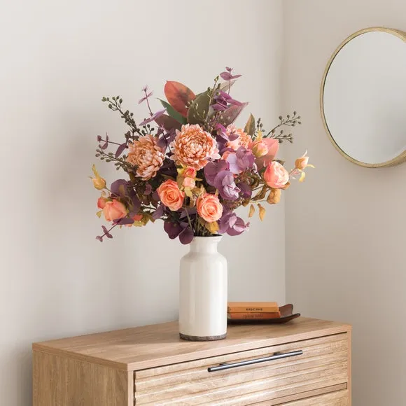Artificial Dried Rose Bouquet - Orange image