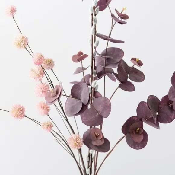 Artificial Eucalyptus Letterbox Bouquet - Purple