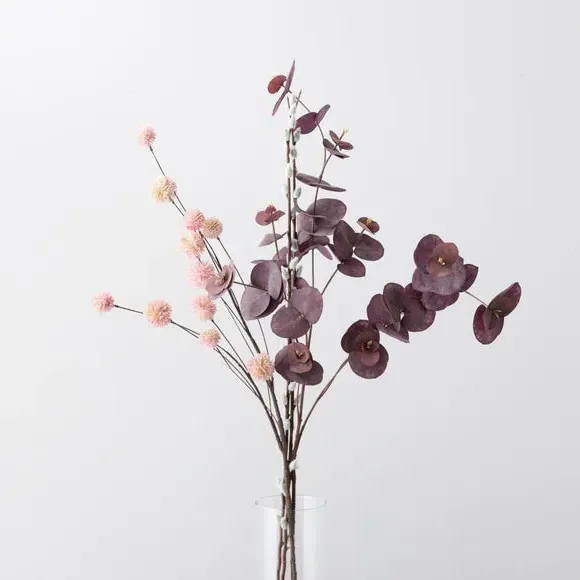 Artificial Eucalyptus Letterbox Bouquet - Purple