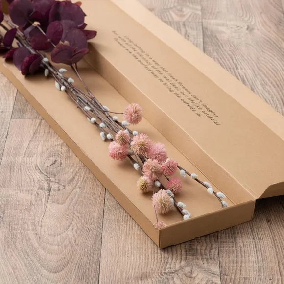 Artificial Eucalyptus Letterbox Bouquet - Purple
