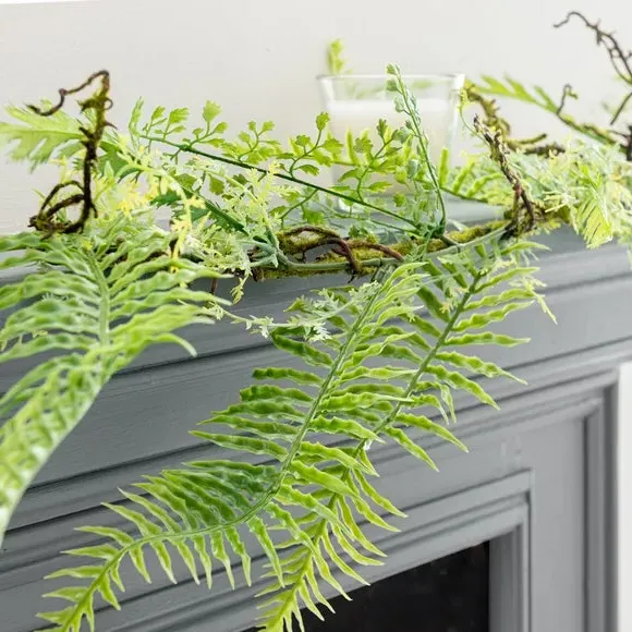 Artificial Fern Garland - Green