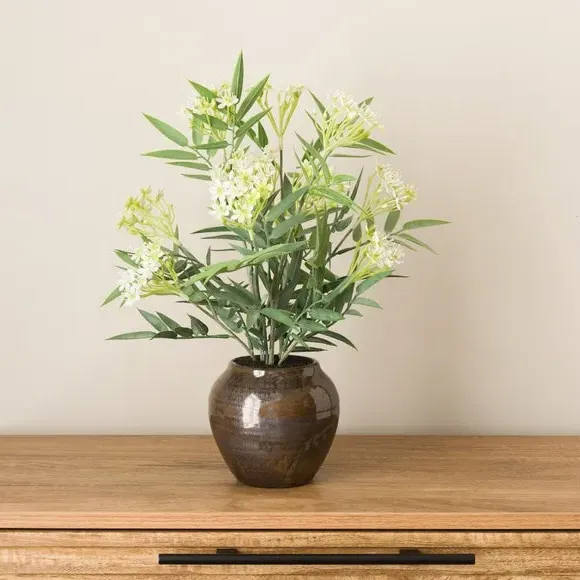 Artificial Floral Arrangement - Brown, Ceramic
