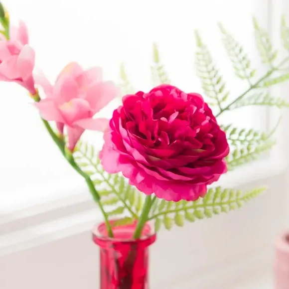 Artificial Floral Arrangement - Pink, Glass