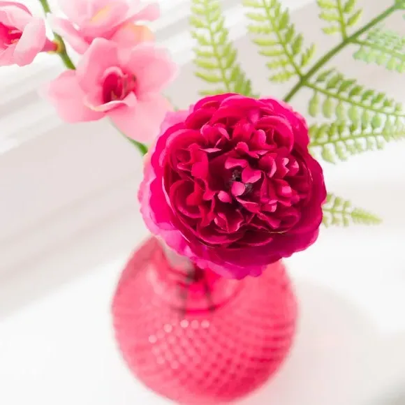 Artificial Floral Arrangement - Pink, Glass