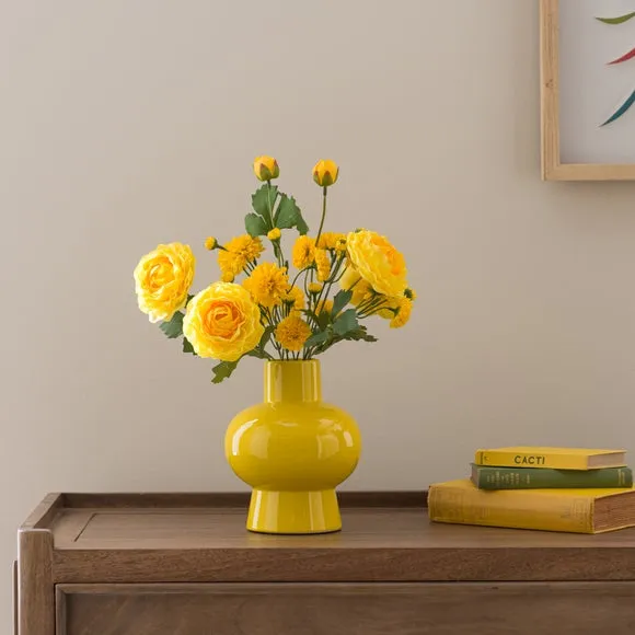 Artificial Floral Arrangement - Yellow, Ceramic image