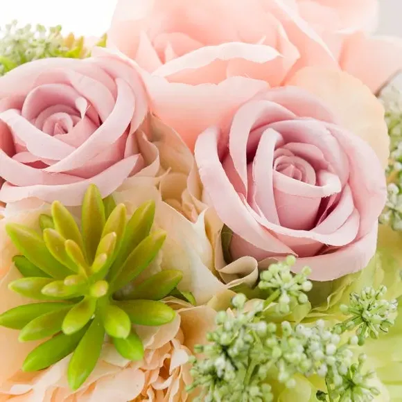 Artificial Flower Bouquet - Off-White, Mixed