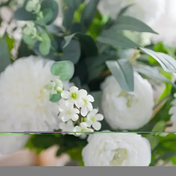 Artificial Flower Bouquet - White, Mixed Blooms