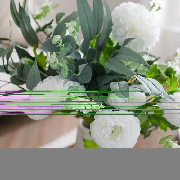 Artificial Flower Bouquet - White, Mixed Blooms