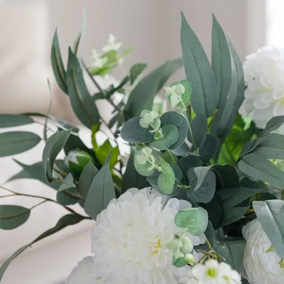 Artificial Flower Bouquet - White, Mixed Blooms