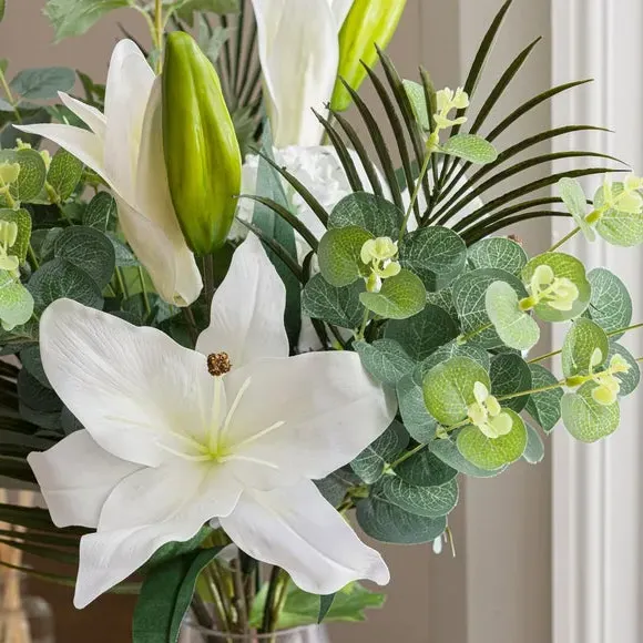 Artificial Flower Bouquet - White, Mixed Florals
