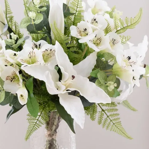 Artificial Flower Bouquet - White, Mixed Florals