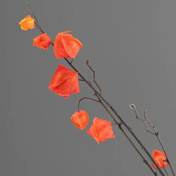 Artificial Flower Stem - Orange Lantern