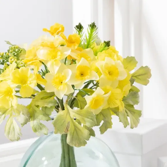 Artificial Flower Stems - Yellow, Mixed Blooms