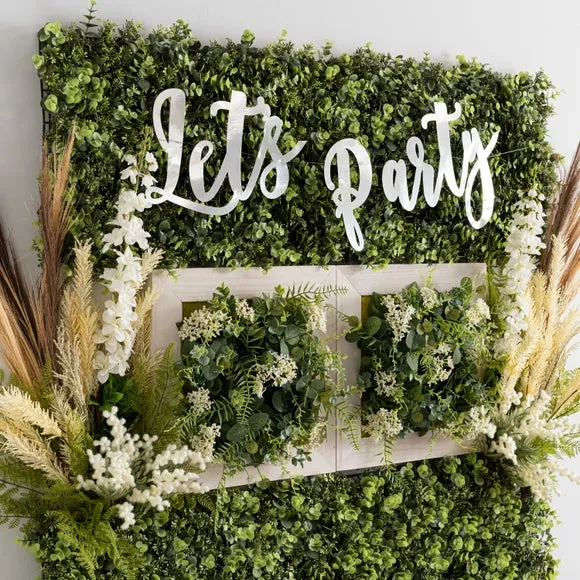 Artificial Foliage Wall Panel - Green, Wood