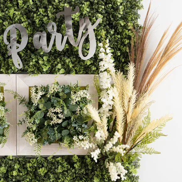 Artificial Foliage Wall Panel - Green, Wood