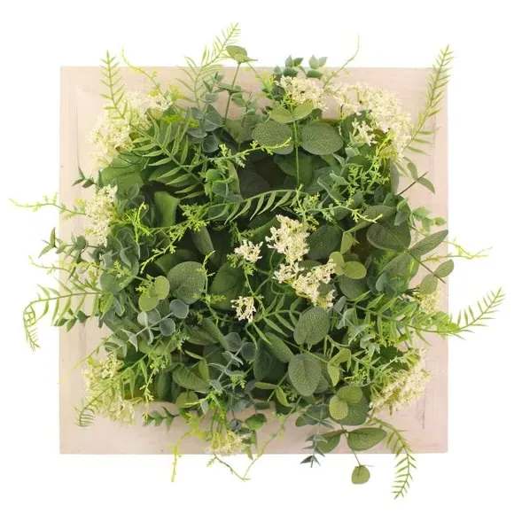 Artificial Foliage Wall Panel - Green, Wood